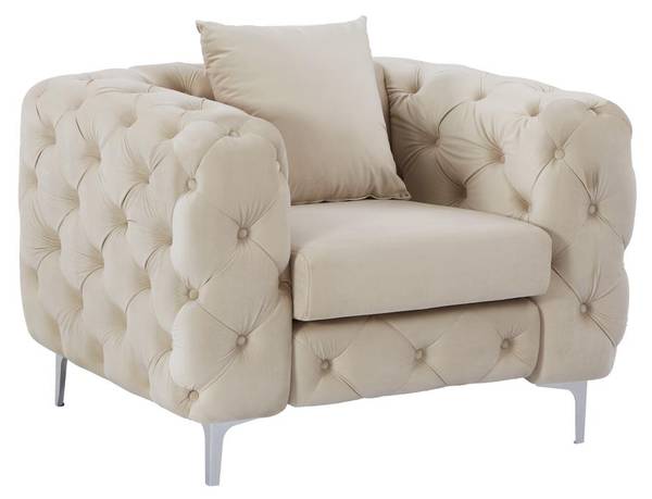 Couchgarnitur mit Sessel EDWINA 3er-Set Beige