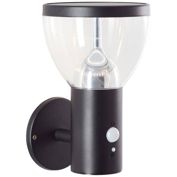 LED Außen Wandlampe, Solar, Schwarz - Metall - 16 x 25 x 18 cm