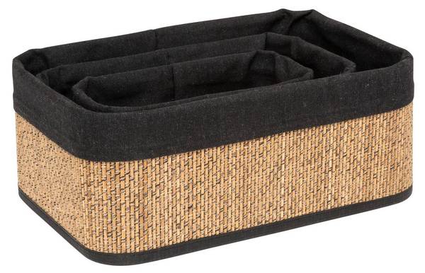 Körbe PARIS 3er-Set Braun - Bambus - 10 x 8 x 20 cm