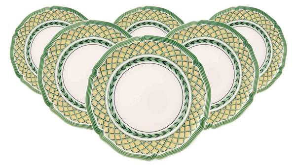 Brotteller French Garden 6er Set Porzellan - 18 x 2 x 18 cm