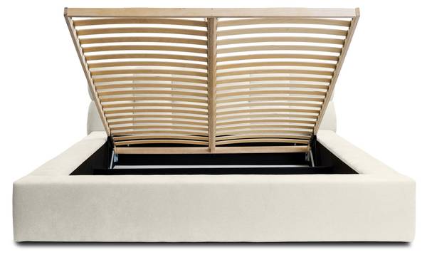 Gestoffeerd bed Paulon crèmewit - Breedte: 180 cm