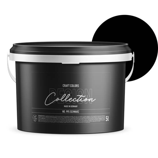 Wandfarbe (5L) edelmatt Schwarz No.995 Schwarz - 30 x 22 x 40 cm