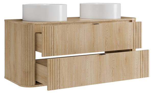 Doppelwaschtisch FILOR Beige - Holz teilmassiv - 120 x 57 x 46 cm