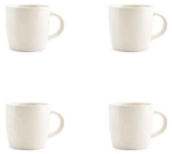 Becher Dot - 6er-Set Weiß - Porzellan - 13 x 9 x 0 cm