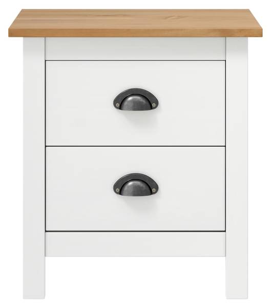 Nachtkastje 3002595-2 set van 2 bruin - wit - grenenhout - 46 x 49 x 35 cm