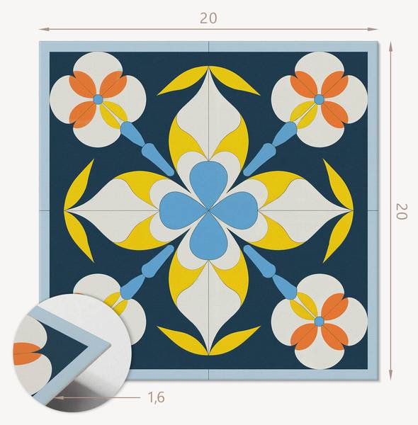 Vinylfliese BlumenHinte 20er-Set 20 x 20 cm