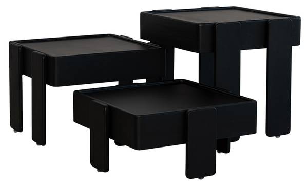Beistelltisch Nido Schwarz - Mango - 42 x 40 x 42 cm