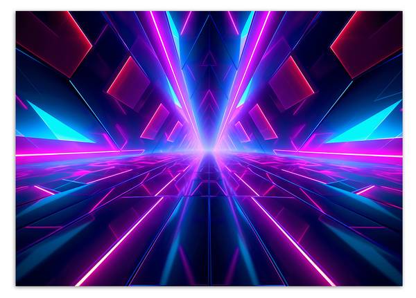 Fototapete Neon 3D Tunnel 250 x 175 cm