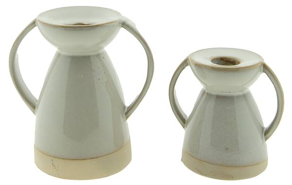 Kandelaar Kaylaburgh beige - porselein - 7 x 9 x 9 cm