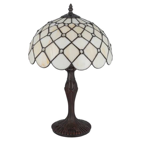 Tiffany Tischlampe 7021 Weiß - Glas - 30 x 47 x 30 cm