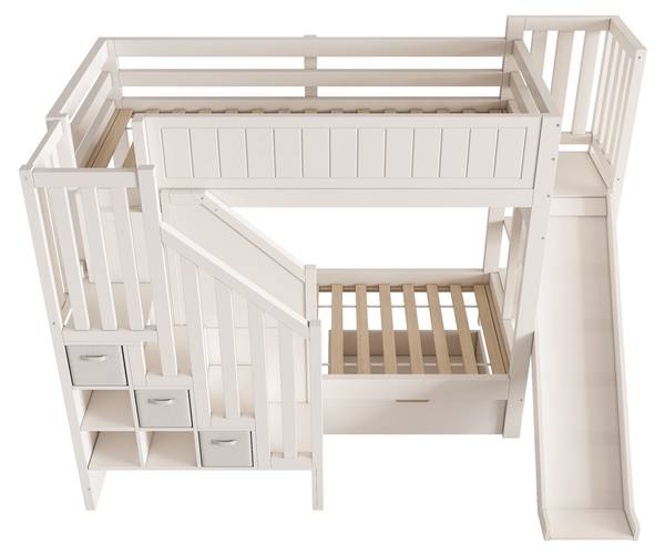 Etagenbett LucyFuny Ⅰ Weiß - Holzwerkstoff - 166 x 162 x 245 cm