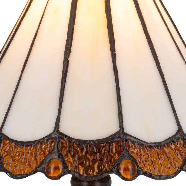 Tiffany Tischlampe 7018 Weiß - Glas - 20 x 36 x 20 cm