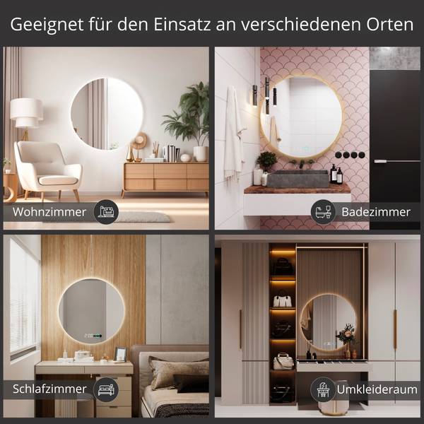 LED Badspiegel Richmond 120 x 120 cm