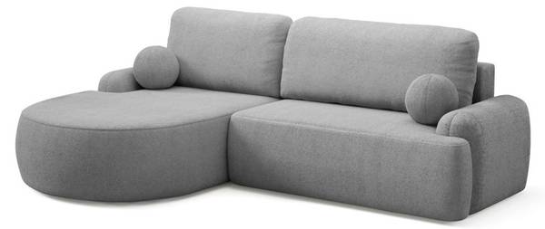 Rundes Ecksofa CLEO  mit Schlaffunktion Grau - Polyester - 264 x 89 x 172 cm
