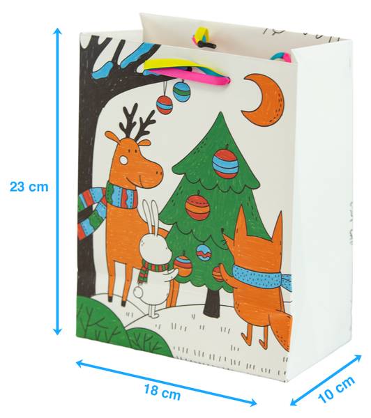Geschenktüte Malen mit Filzstiften KIDS Weiß - Papier - 18 x 10 x 23 cm