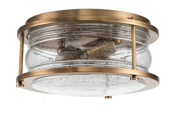 LED Deckenleuchte Bad, Messing Ø30,5cm Messing - Durchsichtig