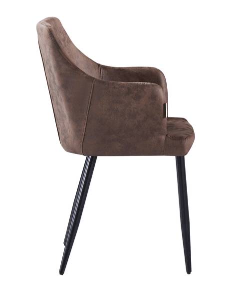 Zarah Esszimmerstühle 4er Set Braun - Echtleder - 58 x 87 x 60 cm