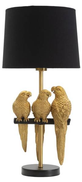 Tischlampe Papagei 3 Schwarz - Metall - 30 x 63 x 30 cm