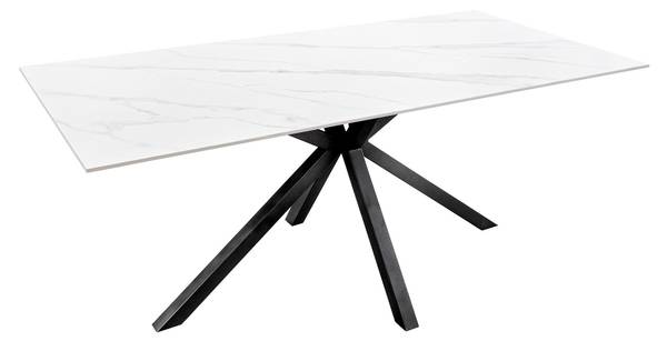 Esstisch GALAXIE Schwarz - Weiß - Eisen - 160 x 76 x 90 cm