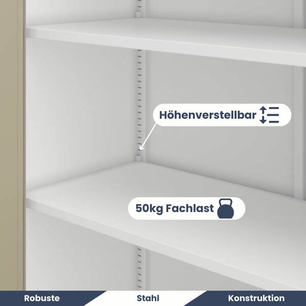 Aktenschrank abschließbar KEVIN Rehbraun - Weiß