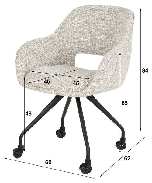 Esszimmerstühle EAGLE 2er-Set Weiß - Textil - 60 x 84 x 62 cm