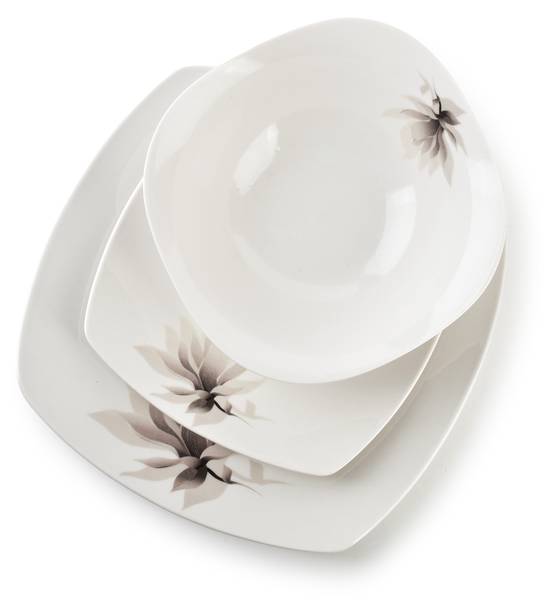 Tafelservice MAGNOLIA 18-tlg. Weiß - Fine Bone China - Glas - 18 x 5 x 16 cm