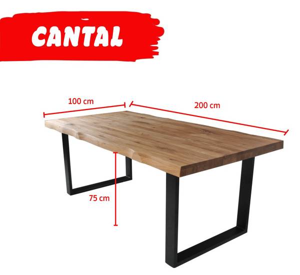 ESSTISCH CANTAL Braun - Massivholz - 100 x 75 x 200 cm