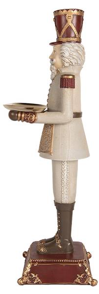 Decoratie Notenkraker Xmas&Aron grijs - kunststof - 20 x 61 x 18 cm