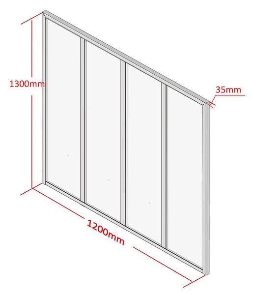 Glaswand BAYVIEW Beige - Tiefe: 120 cm