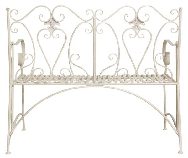 Tuinbank ESTATE wit - ijzer - 58 x 94 x 113 cm