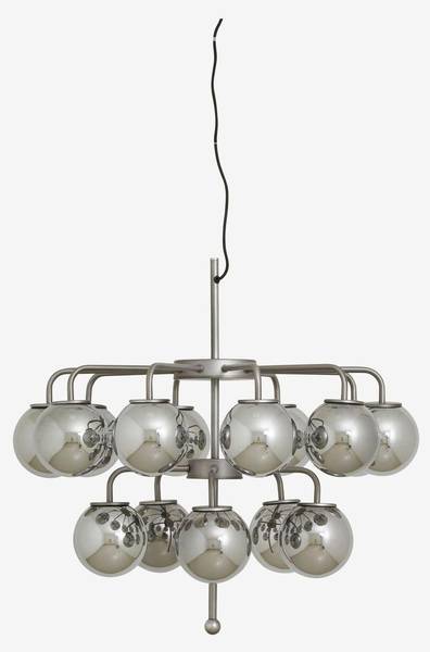Kronleuchter Palma Silber - Glas - 74 x 68 x 74 cm