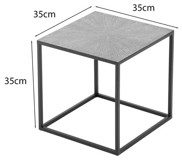 Couchtisch HILLARY 2er Set Schwarz - Silber - Metall - 40 x 40 x 40 cm