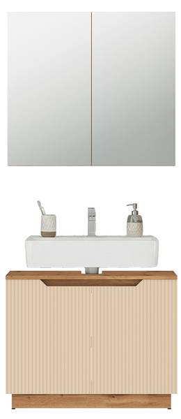 Meubles bain Lotta 59533 Beige - Cachemire - Imitation chêne dakota
