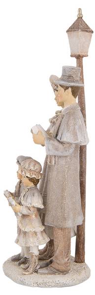 Kerstdecoratie Beeld Xmas&Van beige - kunststof - 11 x 30 x 15 cm