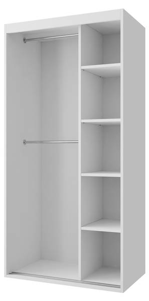 Schwebetürenschrank Rejat 100 Weiß - Holzwerkstoff - 100 x 205 x 60 cm