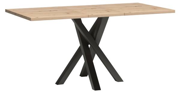 Ausziehbarer Tisch Cali 13 Schwarz - Braun - Holzwerkstoff - 120 x 75 x 80 cm