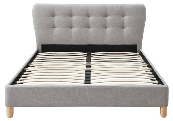 Bettrahmen ELIDE Grau - Textil - 177 x 102 x 217 cm