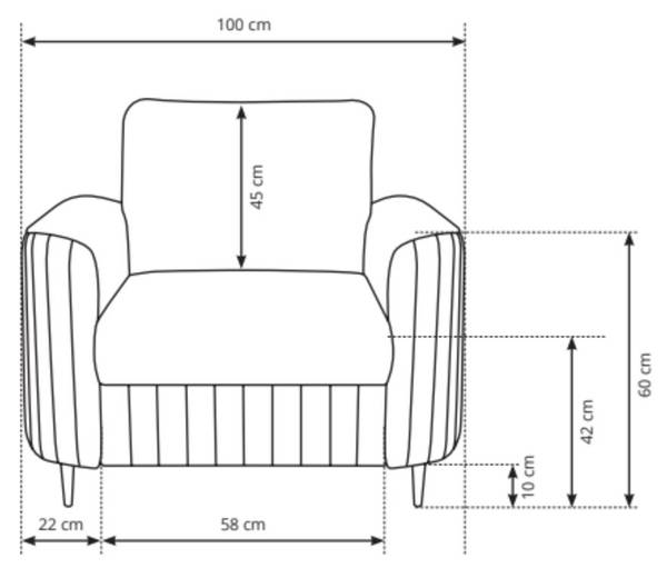 Sessel LIMON Beige - Samt - 80 x 85 x 94 cm