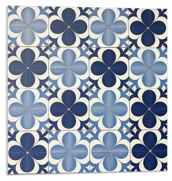 Fliesen Blumen Geo Optik 4er Set 50 x 50 cm