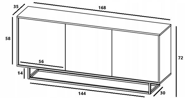 Sideboard APOLLO Loft Graphit - Eiche Wotan Dekor