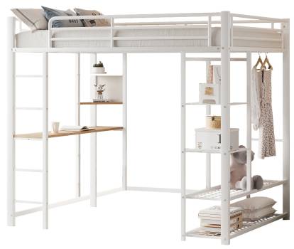 Kinderbett K-538 Weiß - Metall - 95 x 180 x 204 cm