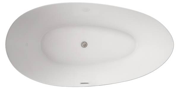 Vrijstaand bad DELIA wit - hars - 180 x 58 x 90 cm