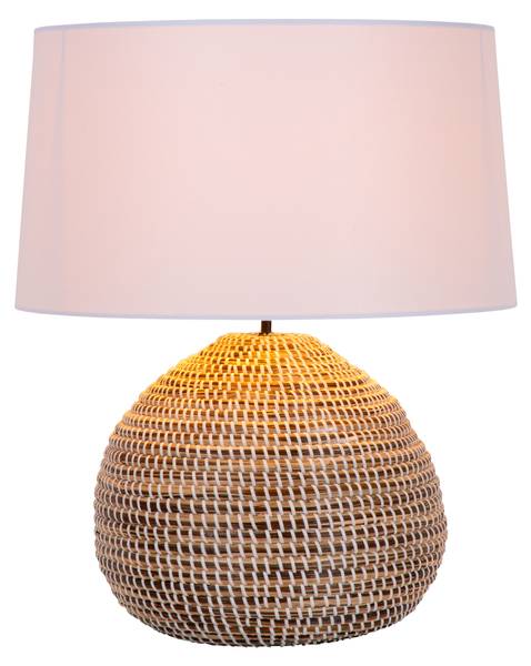 Tischlampe MADUKA Hellbraun - Weiß