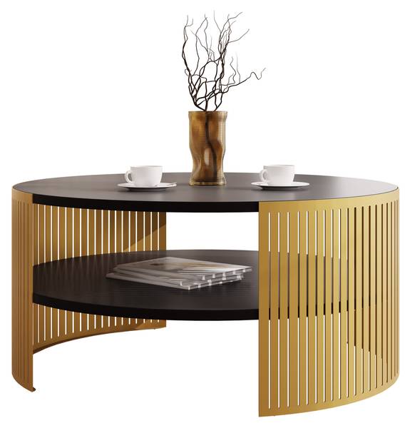 Couchtisch Fikoli Schwarz - Gold