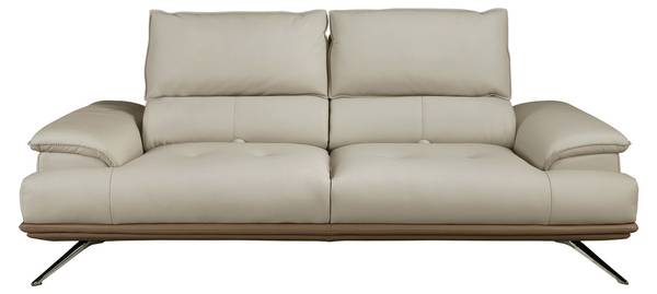 Canapé 3 places en cuir taupe gris Largeur de la surface de couchage : 117 cm