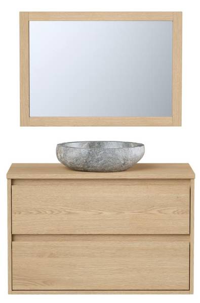 Einzelwaschtisch MILIPAM Braun - Holz teilmassiv - 45 x 50 x 80 cm