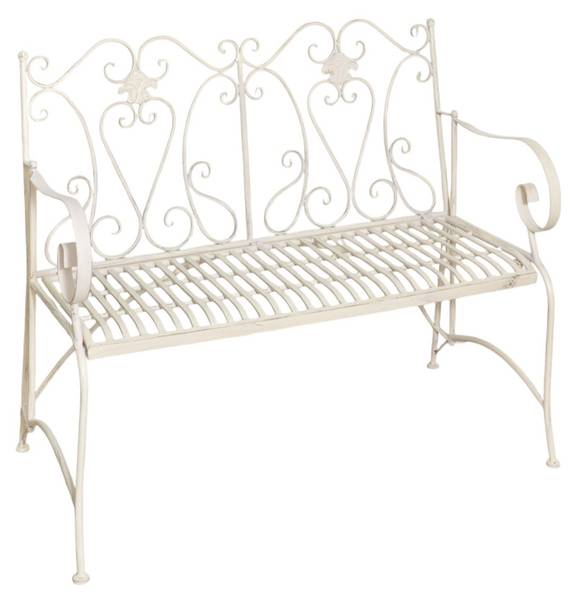 Tuinbank ESTATE wit - ijzer - 58 x 94 x 113 cm