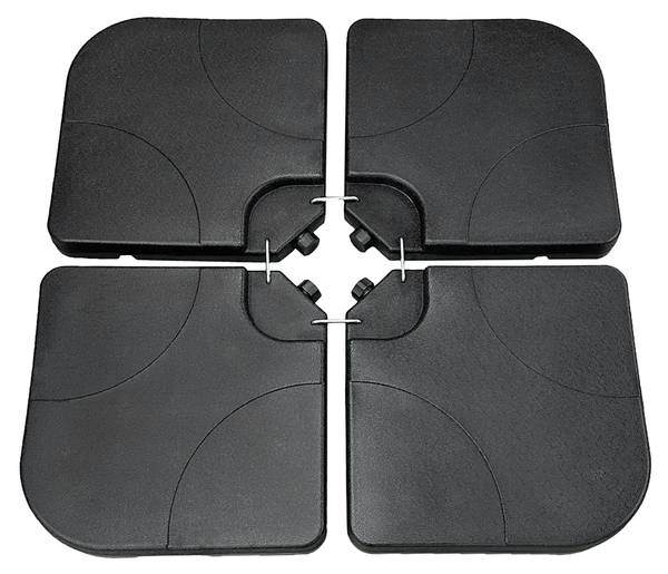 Contrepoids pour pied en croix, lot de 4 Noir - Fer - 50 x 8 x 50 cm
