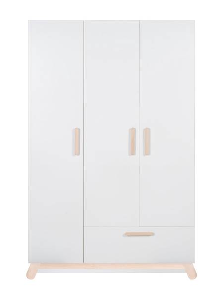 Kleiderschrank Clara Weiß - Holzwerkstoff - 134 x 200 x 52 cm