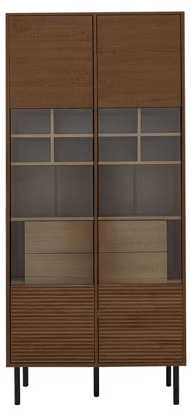 Hoher Badezimmerschrank CB04 Braun - Holzwerkstoff - 35 x 165 x 76 cm